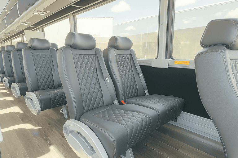 interior of Charter Bus Rental Ann Arbor charter bus